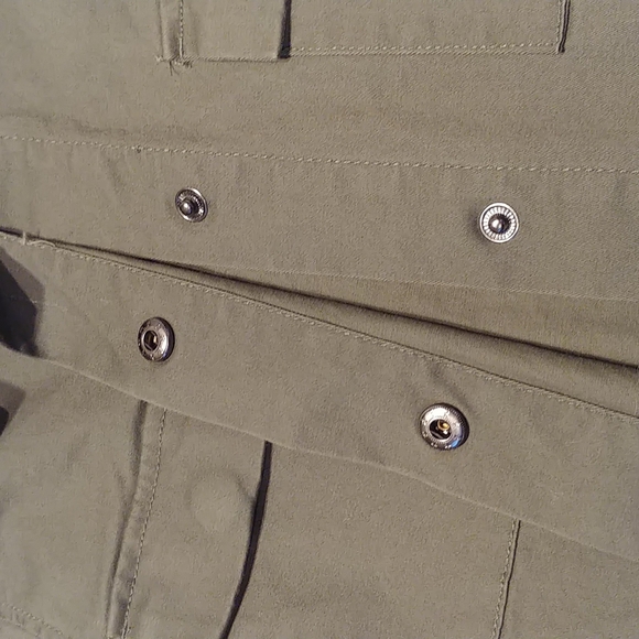 a.new.day NWT- Olive Green Beaded Pocket Military Style Shirt Jacket W-XS - Picture 8 of 9